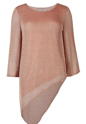 Metallic Asymmetric Knit Top