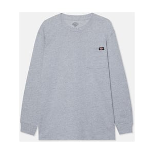 Dickies Pocket Lange Mouwen Katoenen Heren T-Shirt Grijs