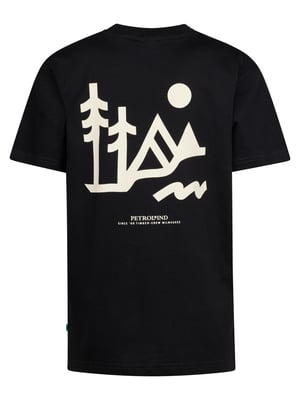 Petrol Industries - Jongens Backprint T-shirt Tetons - Zwart