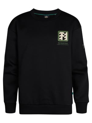 Petrol Industries - Jongens Backprint Sweater Pocono - Zwart