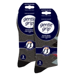 6 Pairs Mens Cotton Socks | Patterned Soft Non-Binding Everyday Socks