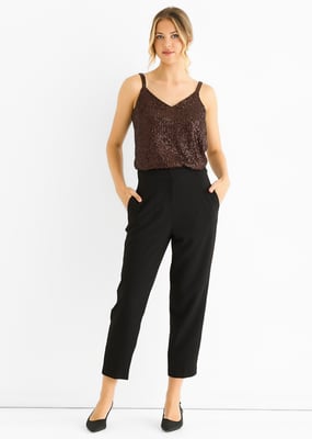 Black Ankle Grazer Cigarette Tailoring Trousers