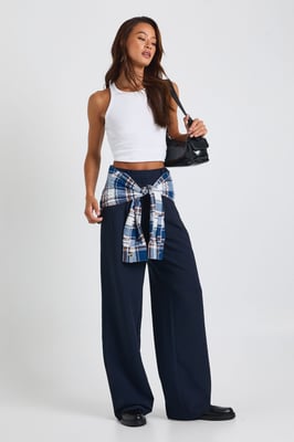 Tall Essential Wide Leg Tailored Trousers
