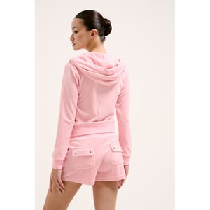 Juicy Couture Robertson Classic Jacket Polyester Women's Pink Hooded Sweatshirt