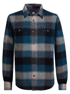 Petrol Industries - Jongens Geruite Overhemd Clackamas - Blauw