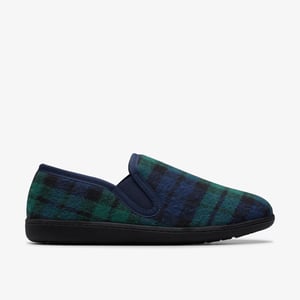 Haworth Ease Navy Check Slippers