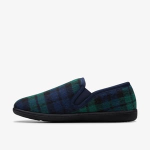 Haworth Ease Navy Check Slippers