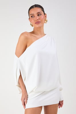 One Shoulder Satin Mini Dress