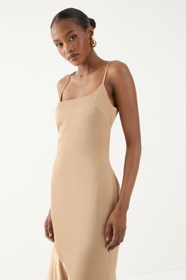 Square Neck Tie Back Bridesmaid Dress