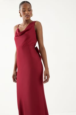 Asymmetric Bow Detail Bridesmaid Dress