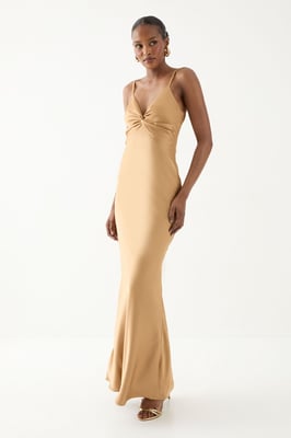 Knot Detail Strappy Bridesmaid Dress