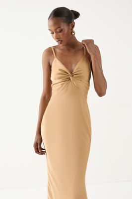 Knot Detail Strappy Bridesmaid Dress