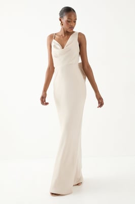 Asymmetric Bow Detail Bridesmaid Dress
