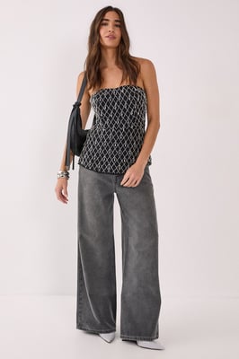 Droplet Embellished Longline Bustier Top