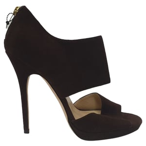 Jimmy Choo Lagoon Open Toe Sandals in Brown Suede