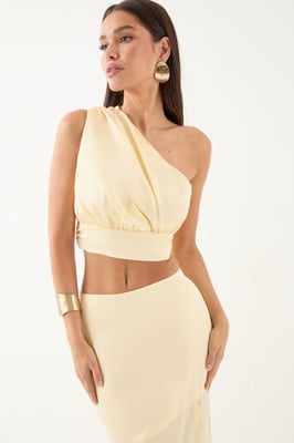 Satin One Shoulder Top & Maxi Skirt Co-ord
