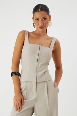 Tailored Square Neck Corset Top