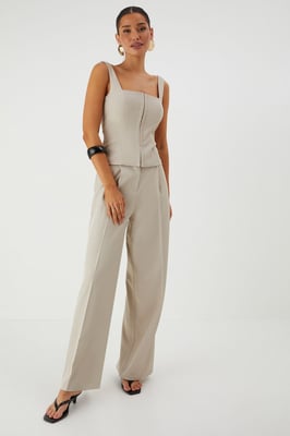 Tailored Square Neck Corset Top
