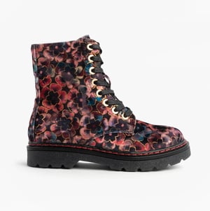 Heavenly Feet Justina2 Viola Velour Womens Ankle Boots Rose Pink