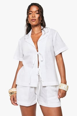 Linen Tie Front Beach Co Ord