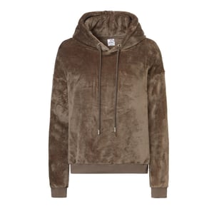Apollo Dames huispak loungewear fleece incl capuchon donker