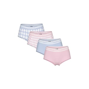 Pieces Dames hipster pclogo 4-pack roze/blauw