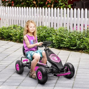 4goodz Homcom skelter met verstelbare stoel, 5-12 jaar +zwart
