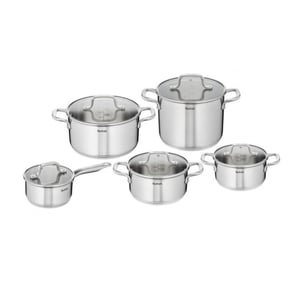 Tefal Virtuoso kookpannenset 5 delig rvs met glazen deksels