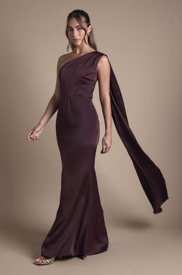 Coast Honoured Drape One Shoulder Satin Maxi Bridesmaid Dress