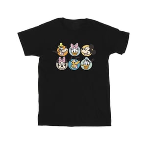 Disney Heren Mickey Mouse And Friends Gezichten T-Shirt (Zwart)