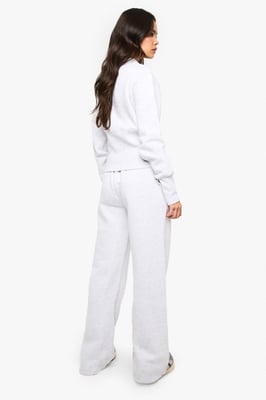 Deep Hem Popper Bomber Sweatshirt Tracksuit