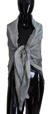 Printed Square Scarf Fringed Edges