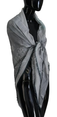 Printed Square Scarf Fringed Edges