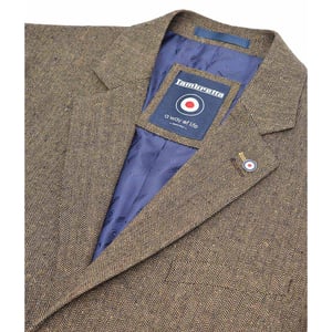 Lambretta Heren Morgan Herringbone Blazer (Bruin)