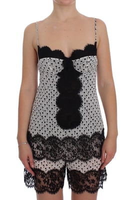 Dolce Gabbana Slipjurk met Bloemenprint en Kantafwerking