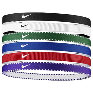 Nike Flexible Classic Hairband (Pack of 6) (Royal Blue/Red)