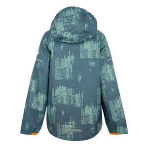 Regatta Waterdichte Kinder/Kinder Lever II jas met opdruk (Stormy Weather/Glacier/Bright Marigold)