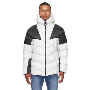 Duck and Cover Heren Raymax Contrast Paneel Gewatteerde Jas (Putty/Zwart)