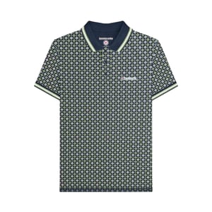Lambretta Heren Geometrisch Poloshirt (Marine/Basil)