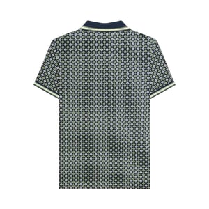Lambretta Heren Geometrisch Poloshirt (Marine/Basil)