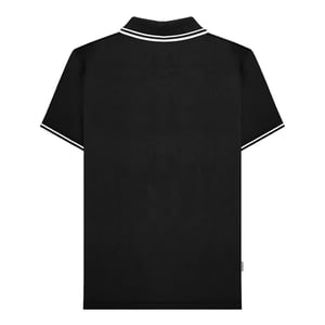 Lambretta Mens SS24 Houndstooth Polo Shirt (Black/White)