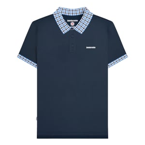 Lambretta Mens Gingham Big & Tall Polo Shirt (Navy)