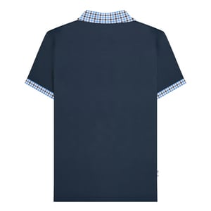 Lambretta Mens Gingham Big & Tall Polo Shirt (Navy)