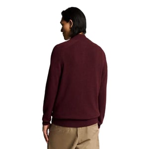 Lyle & Scott Herrtröja med kvarts dragkedja och sadelärm (Röd)