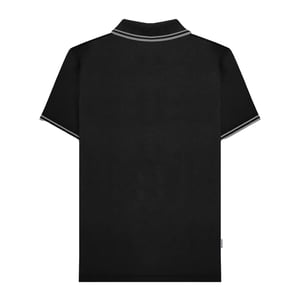 Lambretta Heren SS24 Houndstooth Poloshirt (Zwart/Ijzer)