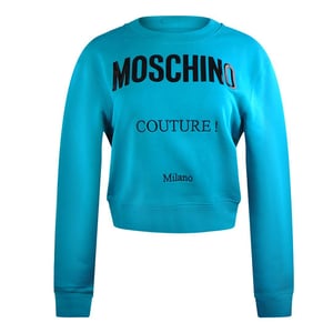 Moschino Uniseks Couture Logo Sweatshirt voor volwassenen (Turkooisblauw)