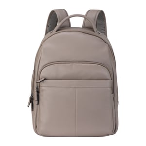 Ryggsäck i äkta läder, grå vintage-modell, laptopväska, reseryggsäck - Capri