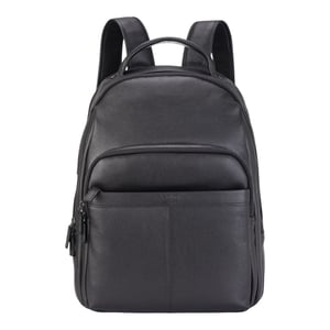 Svart Vintage Ryggsäck i Äkta Läder med Laptopväska Reseryggsäck - Capri