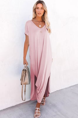 Maxi Dress Side Slits Pockets