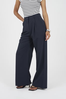 Navy Tailored Straight Leg Trousers